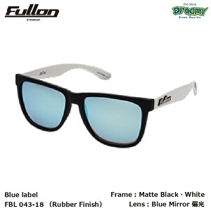 FULLON �t���[�� FBL 043-18 �iRubber Finish�j MatteBlack�EWhite BlueMirror�Ό������Y �E�F�����g���^ ���o�[�t�B�j�b�V�� �В��ܕt�� �T���O���X ���K�i