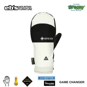 25-26 eb's エビス GAME CHANGER ゲームチェンジャー 4500002 WHITE スノーミトン GORE-TEX 保温 防水透湿3LAYER スノーグローブ 正規品