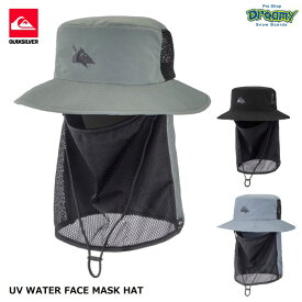 QUIKSILVER クイックシルバー UV WATER FACE MASK HAT QSA241716 サーフハット 撥水 UVカット フェイスマスク ネックガード 取外し可能あご紐 メッシュ 正規品