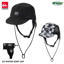 QUIKSILVER クイックシルバー UV WATER SURF CAP QSA241719 サーフキャップ 撥水加工 UVカット ネオプレンベルト 取り外し可能あご紐 サイズ調整 メッシュ 正規品