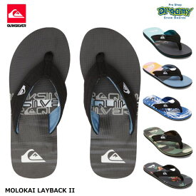 QUIKSILVER クイックシルバー MOLOKAI LAYBACK II AQYL101339 ビーチサンダル トング 幅広コットンキャンバストラップ ロゴ入りアウトソール ビーサン 正規品