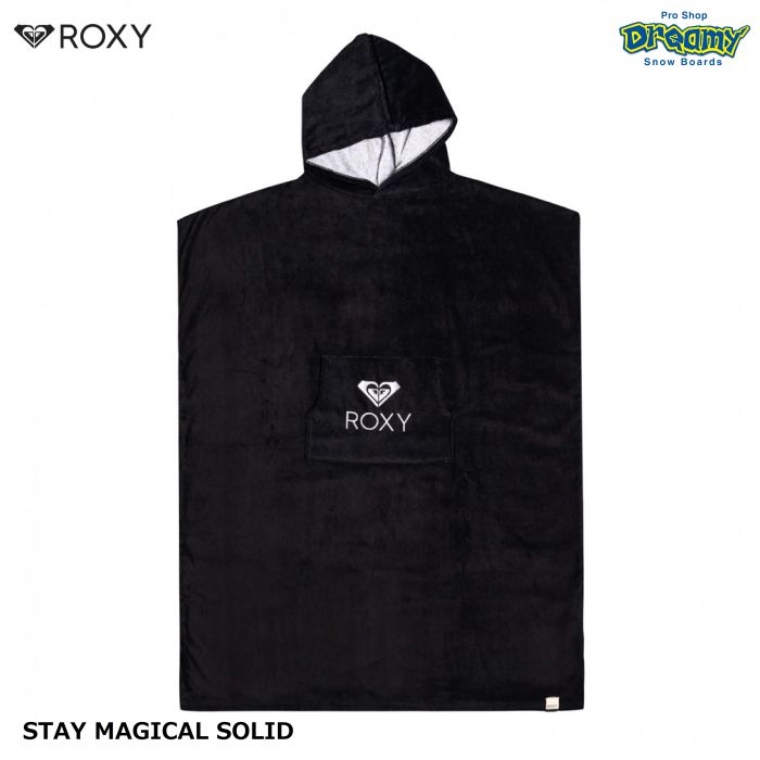 ROXY ロキシー STAY MAGICAL SOLID RRJAA03828 お着替えタオル フーディー ポンチョ型 カンガルーポケット 151x83cm コットン フード ラップタオル ロゴ 正規品