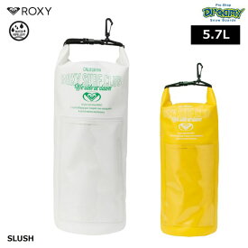 ROXY ロキシー SLUSH RBG241315 防水 バッグ 5.7L ターポリン素材 ロールトップ 防汚 耐水 フロント透明ポケット フック サーフィン アウトドア ロゴ 正規品