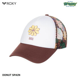 ROXY ロキシー DONUT SPAIN ERJHA04269 メッシュキャップ スナップバック フローラル柄 レトロ調 サイズ調整可能 フラワープリント ロゴ CQR7 帽子 正規品