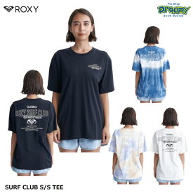 ROXY ロキシー SURF CLUB S/S TEE RST241073 Tシャツ 半袖 タイダイ 無地 サーフクラブ バックプリント 刺繍 ロゴ 正規品