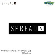SPREAD スプレッド カッティングステッカー ボックスロゴ 177244 横25cmx縦4cm 白 スノーボード 尾川慎二…