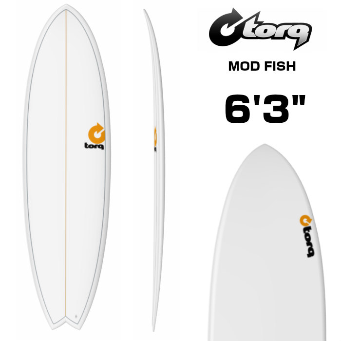 楽天市場】TORQ Surfboard トルクサーフボード MOD FISH - 6'3” WHITE