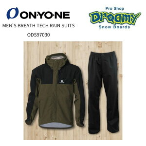 ONYONE �I�����l MEN'S BREATH TECH RAIN SUITS ODS97030 �J�[�L/�u���b�N ���C���R�[�g ���C���X�[�c �A�E�g�h�A �y�� �ʋC�� ���K�i