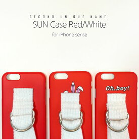 iPhone13 ケース iPhone13 Pro ケース iPhone13 mini ケース iPhone13 Pro MAX iPhone SE 第2世代 iPhone12 iPhone 11 iPhone シリーズ 韓国 ケース SECOND UNIQUE NAME. YOUNG BOYZ SUN CASE Red White レッド ホワイト ベルト お取り寄せ