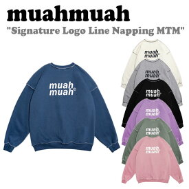 ムアムア トレーナー muahmuah ムーアムーア レディース SIGNATURE LOGO LINE NAPPING MTM シグネチャー ロゴ ライン ナッピング スウェットシャツ 裏起毛 全7色 MUT20073 ウェア