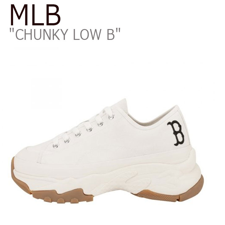 エムエルビー スニーカー MLB メンズ レディース CHUNKY LOW B チャンキー ロウー WHITE ホワイト BOSTON RED SOX  ボストンレッドソックス 32SHU2111-43W シューズ | DRESCCO（ドレスコ）