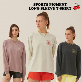 キルシー ロンT KIRSH 正規販売店 SPORTS PIGMENT LONG SLEEVE T-SHIRT スポーツ ピグメント ロングスリーブ Tシャツ PINK ピンク CHARCOAL チャコール IVORY アイボリー FKQSCTR530M ウェア