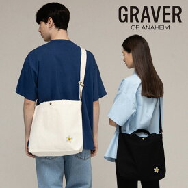 グレーバー クロスバッグ GRAVER 正規販売店 Flower Dot Embroidery Two-Way Eco Bag フラワー ドット エンブロイダリー 2ウェイ エコバッグ IVORY アイボリー BLACK ブラック G(W)-BG(22)-1-IY/BK バッグ