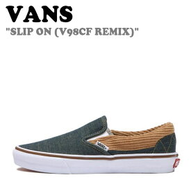 バンズ スニーカー VANS メンズ レディース SLIP ON スリッポン BLUE ブルー CORDUROY コーデュロイ V98CF REMIX シューズ【中古】未使用品