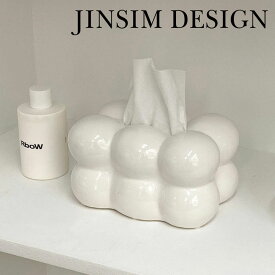 チンシムデザイン ティッシュボックス JINSIM DESIGN 正規販売店 Cloud Tissue Case わたぐも ボンボン ティッシュケース WHITE ホワイト インテリア雑貨 韓国雑貨 8118192657 ACC