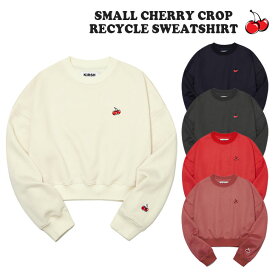 キルシー トレーナー KIRSH 正規販売店 SMALL CHERRY CROP RECYCLE SWEATSHIRT スモール チェリー クロップ リサイクル スウェットシャツ NAVY ネイビー CHARCOAL チャコール RED レッド PINK ピンク CREAM クリーム 裏起毛 KKQWCTM505M ウェア