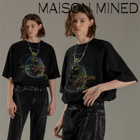 メゾンミネド 半袖Tシャツ MAISON MINED 正規販売店 メンズ レディース PUNK STORM HALF T パンク ストーム ハーフ Tシャツ BLACK ブラック 半袖 FMPMCTR101M ウェア