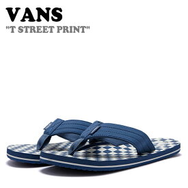 バンズ サンダル VANS メンズ レディース T STREET PRINT T ストリート プリント BLUE ブルー WHITE ホワイト VN0A38DIZR8 FLVNDS1M02 シューズ 【中古】未使用品