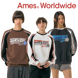 アメス ワールドワイド トレーナー Ames Worldwide 正規販売店 AFL SWEATSHIRT スウェットシャツ CHARCOAL チャコール BROWN ブラウン WHITE ホワイト AM2DFUM444A ウェア