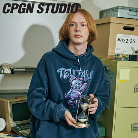 コンパーニョ パーカー CPGN STUDIO_COMPAGNO 正規販売店 メンズ レディース TELLTALE BEAR PIGMENT HOODIE テルテール ベアー ピグメント フーディー DARK BLUE ダーク ブルー 起毛あり ウェア