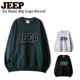 ジープ トレーナー Jeep メンズ レディース A1 Basic Big Logo Sweat ベーシック ビック ロゴ スウェット MELANGE WHITE メランジ ホワイト BLACK ブラック GREEN グリーン JO1TSU812MW/BK/GN ウェア