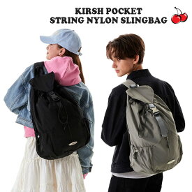 キルシー ボディバッグ KIRSH 正規販売店 POCKET STRING NYLON SLINGBAG ポケット ストリング ナイロン スリングバッグ LIGHT GRAY ライトグレー BLACK ブラック KPSRBBP503M バッグ