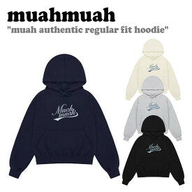 ムアムア パーカー muahmuah ムーアムーア レディース Muah Authentic Regular Fit Hoodie オーセンティック レギュラー フィット フーディー GRAY グレー BLACK ブラック CREAM クリーム NAVY ネイビー MUT24106 ウェア