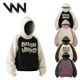 WVプロジェクト パーカ WV PROJECT 正規販売店 Meteor Shower Hoodie メテオシャワー フーディー BLACK ブラック OATMEAL オートミール CREAM GRAY クリーム グレー PALE PURPLE ペールパープル 裏起毛 MJHD7698 ウェア