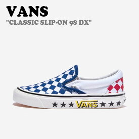 バンズ スニーカー VANS メンズ レディース CLASSIC SLIP-ON 98 DX クラシック スリッポン DIAMOND CHECK BLUE WHITE ダイアモンド チェック ブルー ホワイト VN0A7Q58Y6Z シューズ 【中古】未使用品