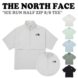 ノースフェイス 半袖Tシャツ THE NORTH FACE ICE RUN HALF ZIP S/S TEE アイス ラン ハーフジップ ショートスリーブ Tシャツ BLACK ブラック GRAY グレー AVOCADO アボカド BLUE ブルー GREEN グリーン IVORY アイボリー NT7KQ01J/K/L/M/N/O ウェア 【中古】未使用品