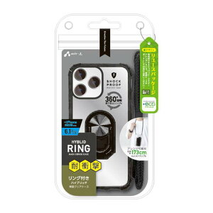 iPhone 14 Pro �Ή� 6.1�C���` �P�[�X �J�o�[ �ϏՌ� �����O�t�� �w�ʃP�[�X �u���b�N �X�}�z�����O�t�� �o�b�N�J�o�[�P�[�X �G�A�[�W�F�C AC-P22P-TR BK