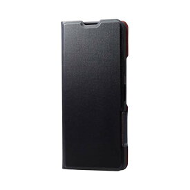 【代引不可】Xperia 10 V SO-52D SOG11 ケース ソフトレザー カバー 手帳型 ブラック マグネット フラップ 衝撃吸収 超軽量 薄型 スリム スタンド機能付 エレコム PM-X232PLFUBK