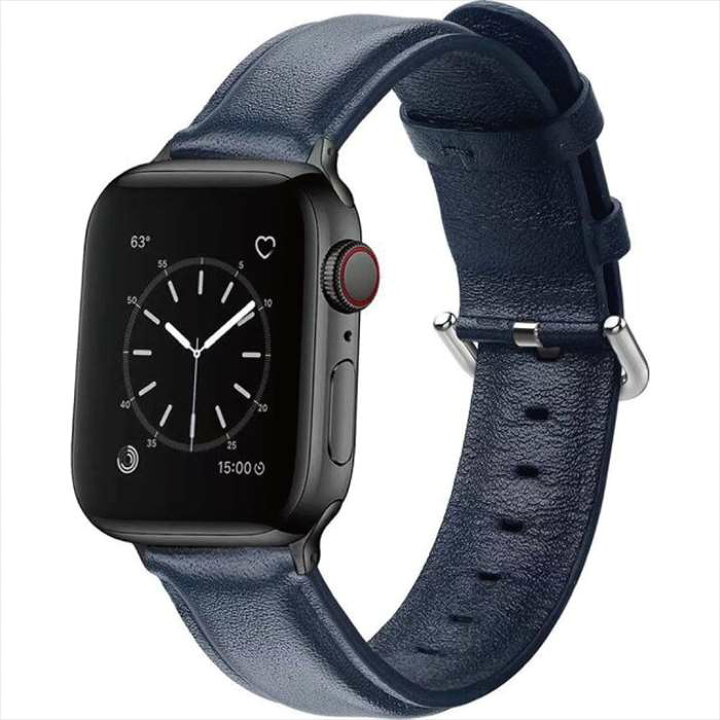 楽天市場】Apple Watch 49/45/44/42mm対応 レザーバンド ネイビー 