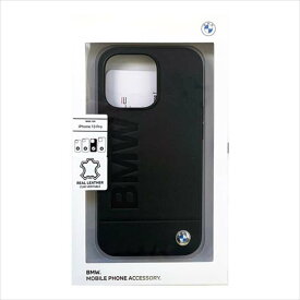 BMW 公式ライセンス iPhone13 Pro 6.1インチ 3眼モデル 牛革 背面ケース バックカバー かっこいい ブラック エアージェイ BMHCP13LSLLBK