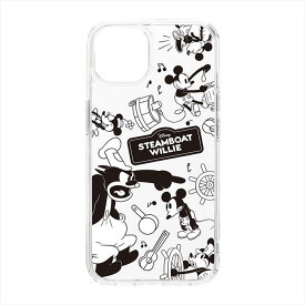 iPhone15 対応 ケース カバー クリアハイブリッドケース 蒸気船ウィリー Disney キャラクター iPhoneカバー iPhoneケース Premium Style PG-D23APT08MKY