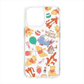 iPhone15 Pro 対応 ケース カバー クリアハイブリッドケース くまのプーさん Disney キャラクター iPhoneカバー iPhoneケース Premium Style PG-D23BPT12POO