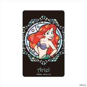 ステッカー シール ICカード対応 ディズニープリンセス ステンドグラス調 アリエル Disney Ariel ステッカー PGA PG-DSTK35ARL