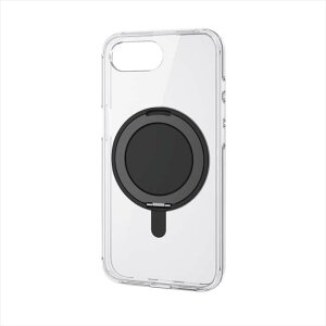 �y����s�z�G���R�� iPhone 16e �P�[�X �n�C�u���b�h 360�x��]�X�^���h�@�\�t �N���A×�u���b�N �G���R�� PM-A25SMAGSTBK2