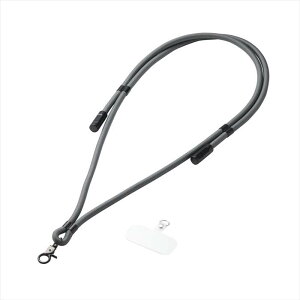【代引不可】スマホストラップ ケーブル 2in1 ( ショルダーストラップ / 充電ケーブル ) USB Type-C to C 1.5m PD 60W 急速充電 落下 紛失防止 ブラック エレコム P-STSDH1CC08BK