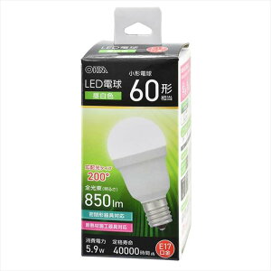 LEDd `i60`/F/850 lm/5.9W/E17/Ra83/Lz200°/`Ή/fMގ{HΉj OHM LDA6N-G-E17 IS53