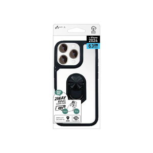 iPhone16 Pro�p 2WAY�����O�X�^���h�P�[�X BK �G�A�[�W�F�C AC-P24P-TR BK