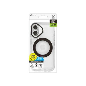 iPhone16 Plus�p MagSafe�[�d�Ή� �X�^���h�����O�t�w�ʃP�[�X BK �G�A�[�W�F�C AC-P24PL-CMR BK