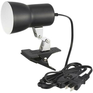 クリップライト(E17/電球別売/白熱電球40W以下、LED電球8W以下/中間スイッチ付/ブラック) OHM LTC-N117AK-K