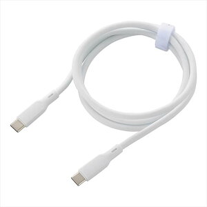 �Ȃ߂炩�P�[�u���i1m/�V���R���^�C�v/USB-C to C/PD100W�Ή�/���j OHM SMT-L10SCC-W