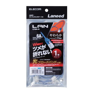 �y����s�zLAN�P�[�u�� Cat6A���� 1m 10Gbit ������ �c���܂�h�~ ���炩�P�[�u�� �u���[ �G���R�� LD-GPAYT/BU10