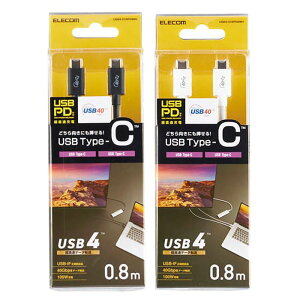 yszUSB4P[u 0.8m USB Type-C USB PDΉ 40Gbps 100W  [d f[^] GR USB4-CC5P08