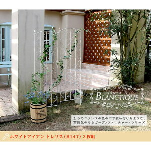 【北海道・沖縄・離島配送不可】【代引不可】ホワイトアイアントレリス 2枚組 ブランティーク トレリス ガーデントレリス ガーデニング フレンチアンティーク風 エレガント おしゃれ 住ま
