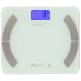 体組成計 体重計 バックライト付 強化ガラス仕様 体重 体脂肪率 体水分率 骨格筋率 骨量 内臓脂肪レベル 基礎代謝量 BMI 測定 OHM HB-KG12R1