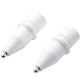 【代引不可】Apple Pencil 第2世代 第1世代 用 交換ペン先 2個入 太さ約1mm 極細 金属製 アップルペンシル iPad 用 ペン先 ホワイト エレコム P-TIPAP02