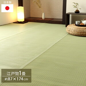 【代引不可】ござ 日本製 ラグ 敷物 無地 グリーン 江戸間1畳(約87×174cm) イケヒコ 1090040000802